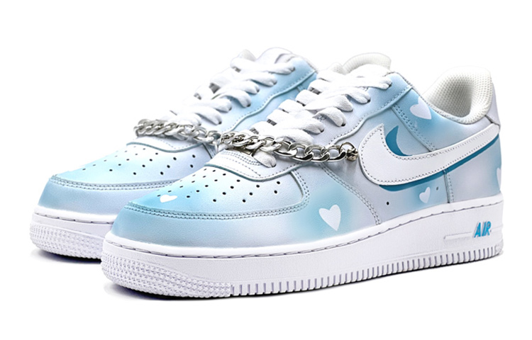Lookbook [Sepatu Custom] Nike Air Force 1 Low 'Campus Blue Heart' DH2920-111(TeamS-高校爱心)