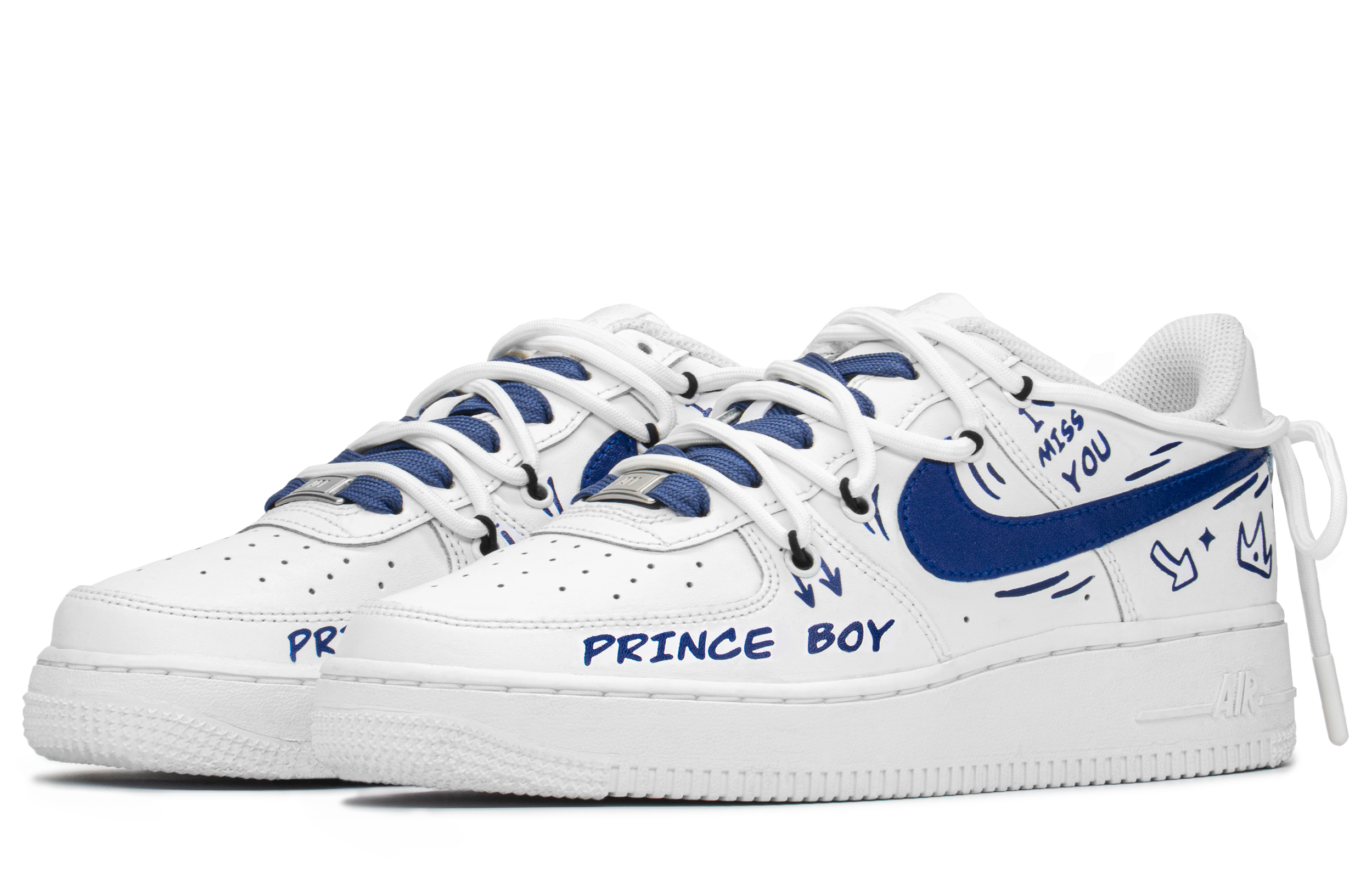 Lookbook 나이키 에어포스 1 로우 '캠퍼스 블루 화이트' (커스텀) CW2288-111(TeamA-AF校园男)