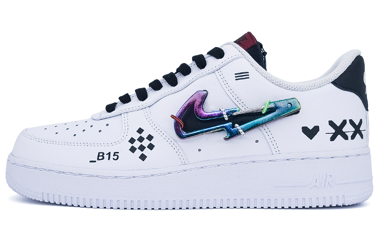 Buy 【定制球鞋】 Nike Air Force 1 Low 07 PRM "carbiner swoosh" 印花集 印花 圖案 電競 低幫 板鞋 男款 白黑