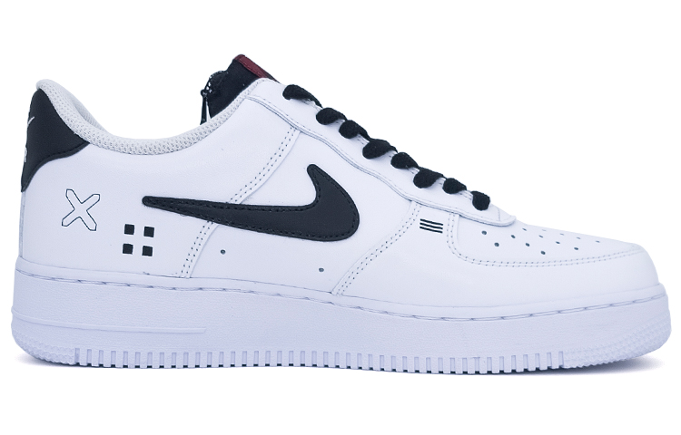 Order 【定制球鞋】 Nike Air Force 1 Low 07 PRM "carbiner swoosh" 印花集 印花 圖案 電競 低幫 板鞋 男款 白黑