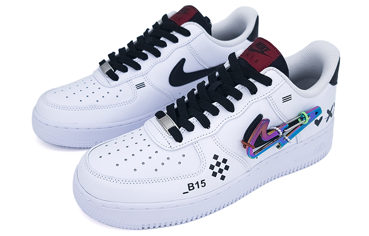 Lookbook 【定制球鞋】 Nike Air Force 1 Low 07 PRM "carbiner swoosh" 印花集 印花 圖案 電競 低幫 板鞋 男款 白黑