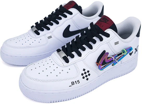 【定制球鞋】 Nike Air Force 1 Low 07 PRM "carbiner swoosh" 印花集 印花 圖案 電競 低幫 板鞋 男款 白黑 Lookbook 【定制球鞋】 Nike Air Force 1 Low 07 PRM "carbiner swoosh" 印花集 印花 圖案 電競 低幫 板鞋 男款 白黑
