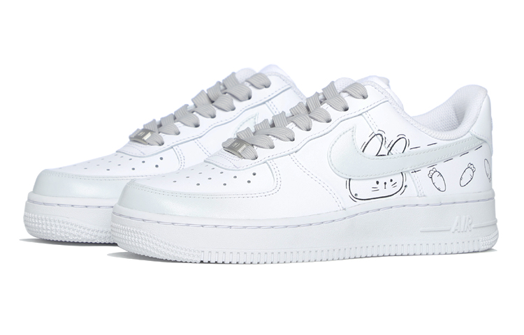 Lookbook [Zapatillas Personalizadas] Nike Air Force 1 Low 'Dibujo Zanahoria' CW2288-111(Team20-男款兔子)