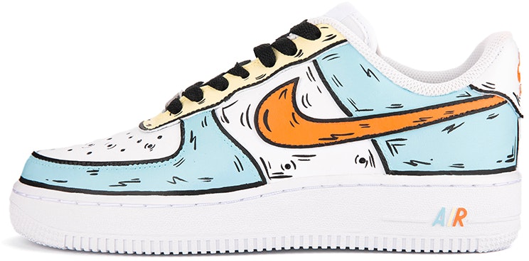 custom-shoes-nike-air-force-1-low-cartoon-blue-orange-yellow