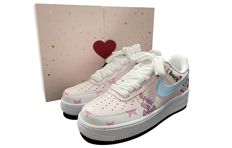 [Custom Shoes] Nike Air Force 1 Low 'Cartoon Doodle Pink Blue'