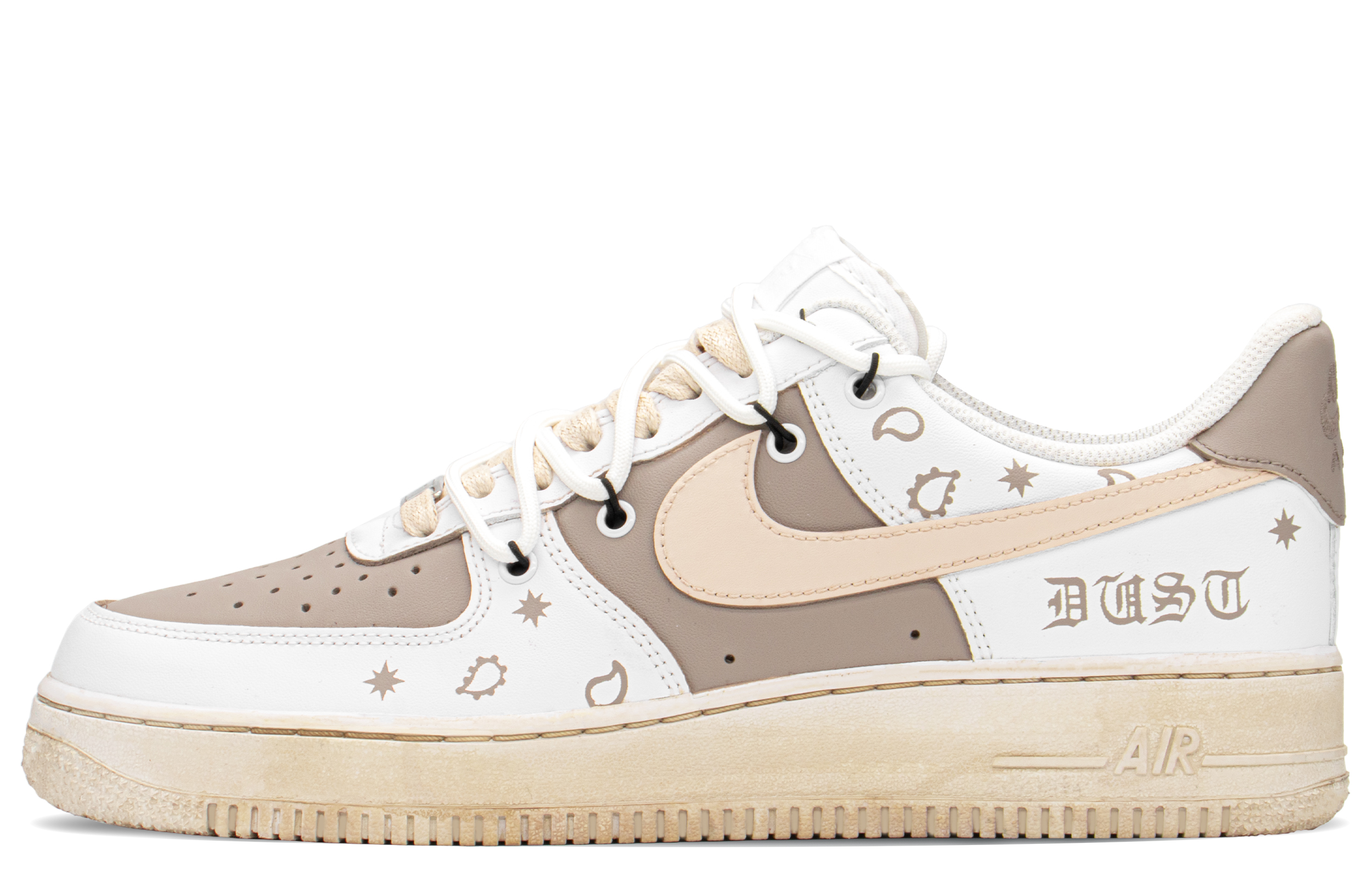 Buy 【カスタムシューズ】ナイキ エアフォース1 ロー 'カシュー フラワー ダスト カーキ ホワイト ブラウン' CW2288-111(TeamA-AF腰果尘埃男S-BOX)