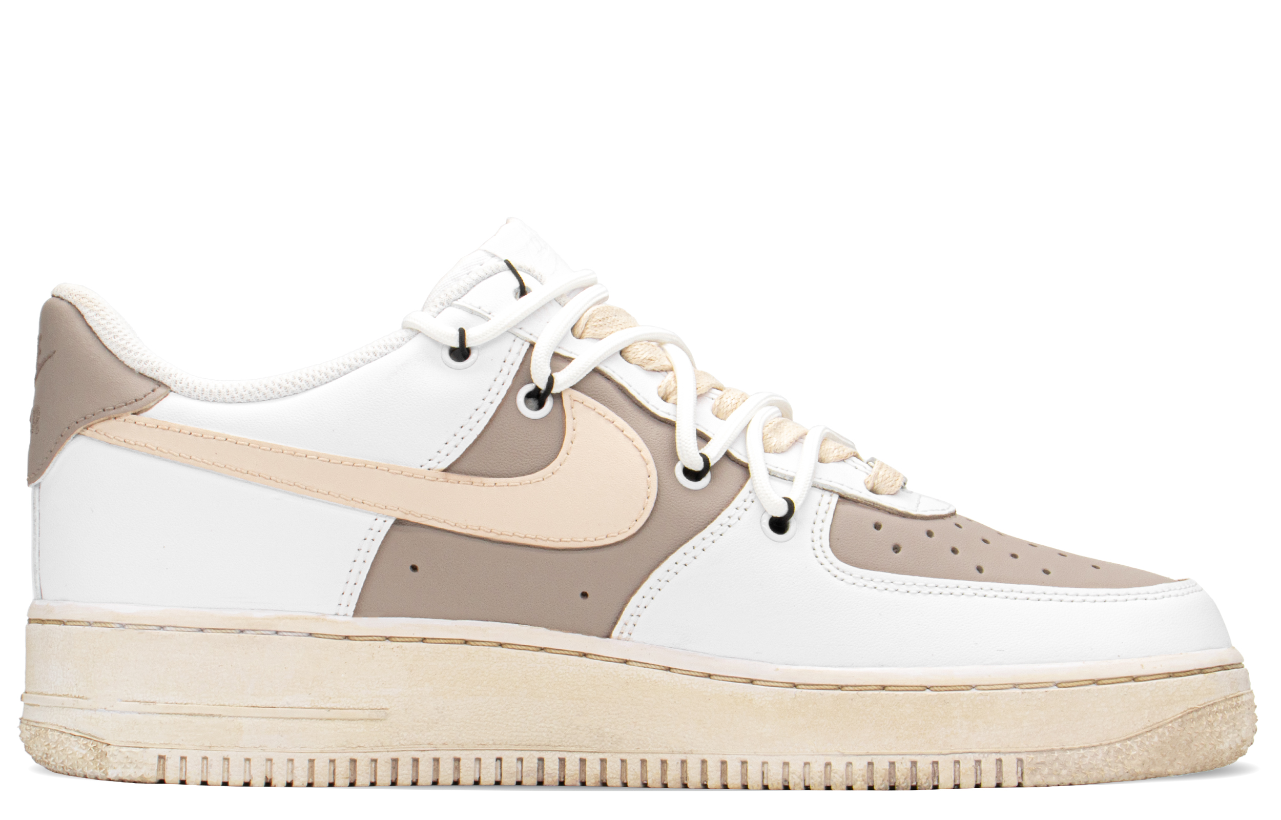 Order 【カスタムシューズ】ナイキ エアフォース1 ロー 'カシュー フラワー ダスト カーキ ホワイト ブラウン' CW2288-111(TeamA-AF腰果尘埃男S-BOX)