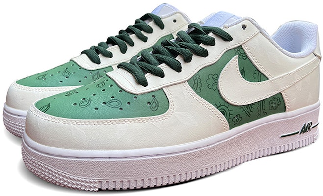 나이키 에어포스 1 로우 '캐슈플라워 - 그린오트화이트' (커스텀) DH2920-111(TeamD-腰果花手绘彩绘绿米白) Lookbook 나이키 에어포스 1 로우 '캐슈플라워 - 그린오트화이트' (커스텀) DH2920-111(TeamD-腰果花手绘彩绘绿米白)