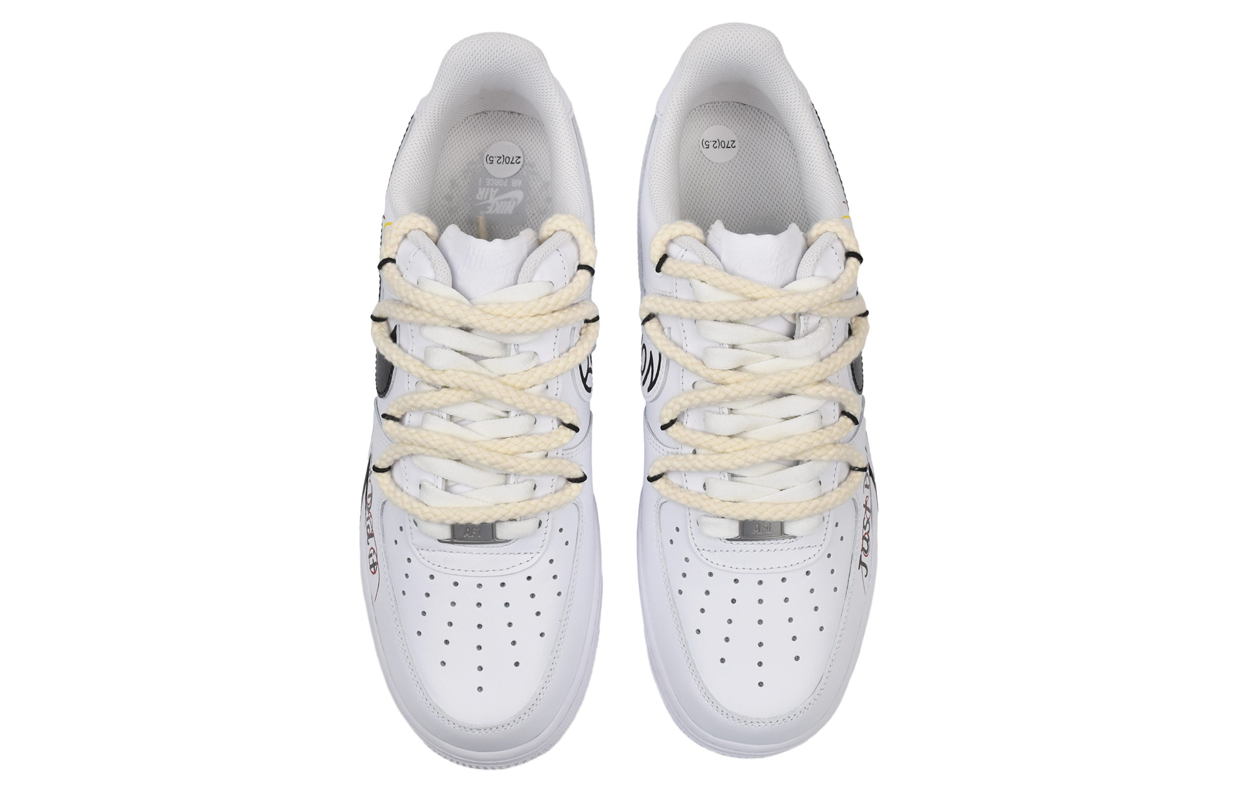 Shop [Sepatu Kustom] Nike Air Force 1 Low 'Grafiti Kucing dan Beruang' CW2288-111(TeamD-男款小熊涂鸦)