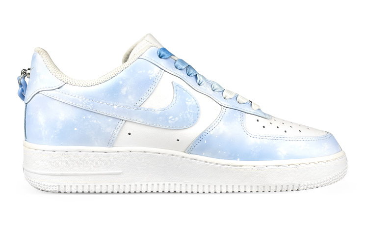 Lookbook 나이키 커스텀 AF1 로우 '체인 사이버펑크 LED 스우시 그라디언트 화이트-블루' (79 characters) CW2288-111(Team叁-男LED蓝链)