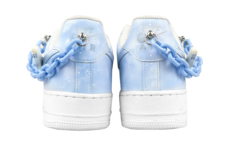 Details for 나이키 커스텀 AF1 로우 '체인 사이버펑크 LED 스우시 그라디언트 화이트-블루' (79 characters) CW2288-111(Team叁-男LED蓝链)