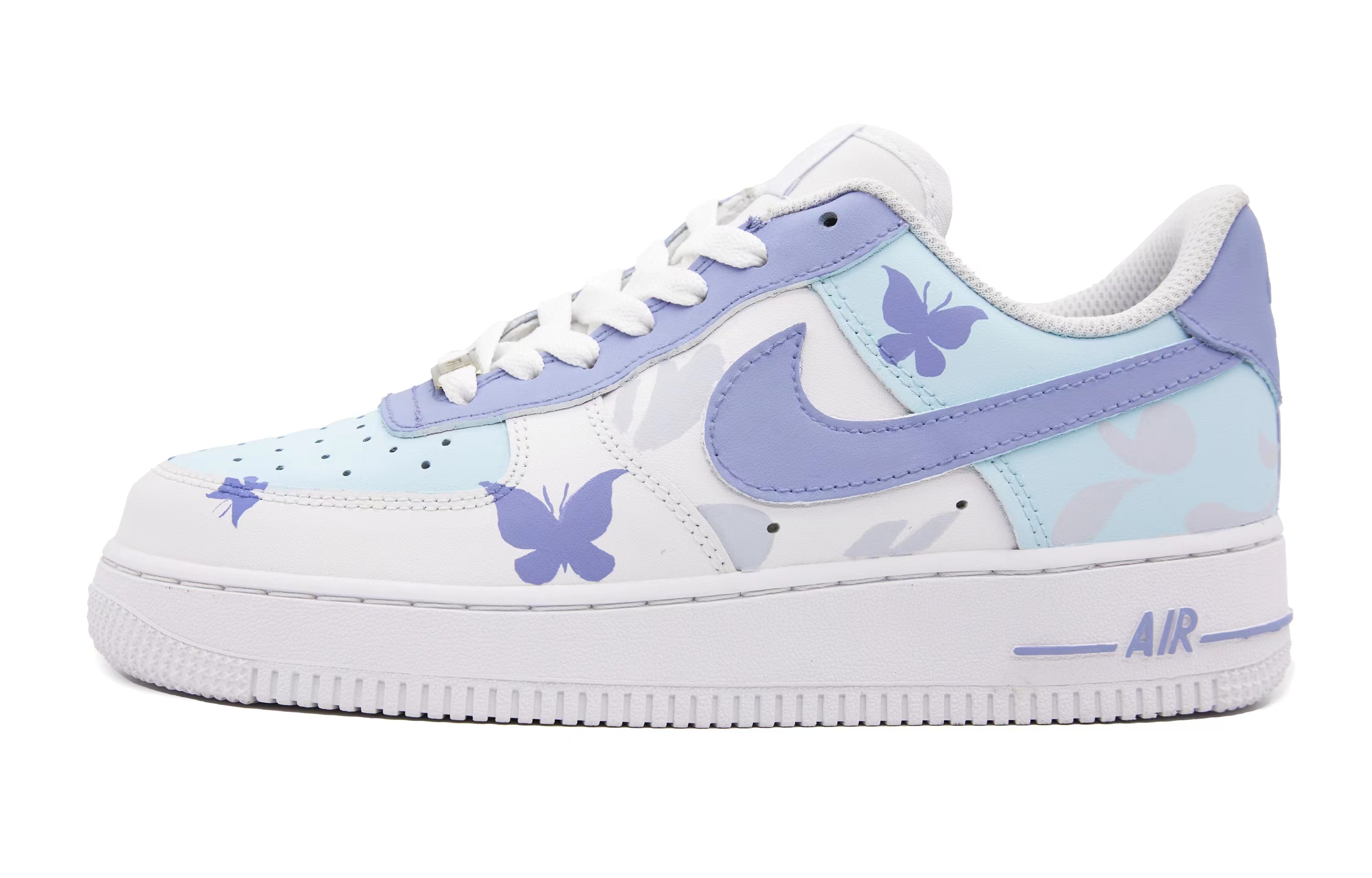 [Custom Shoes] Nike Air Force 1 Low 'Chanel-Inspired Graffiti Butterfly Blue and White'