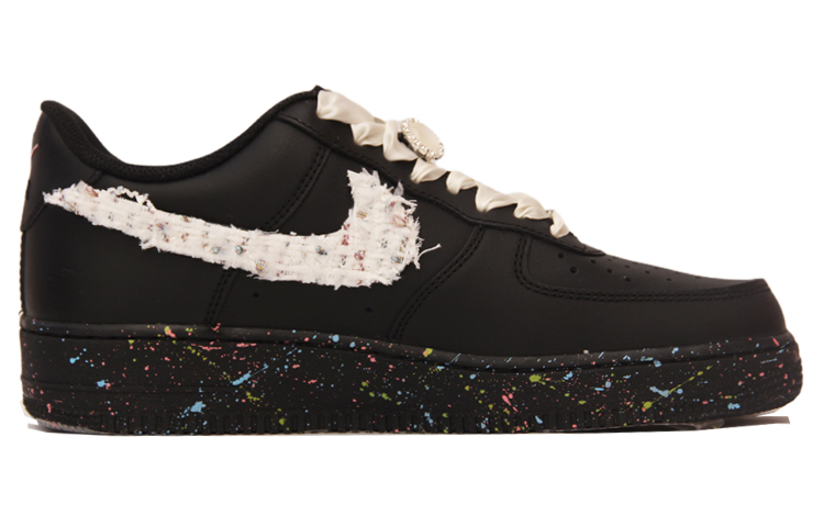 Order Zapatillas Nike Air Force 1 Low 'Inspiradas en Chanel con Parches' CW2288-001(TeamJ-男款泼墨拼贴黑白)