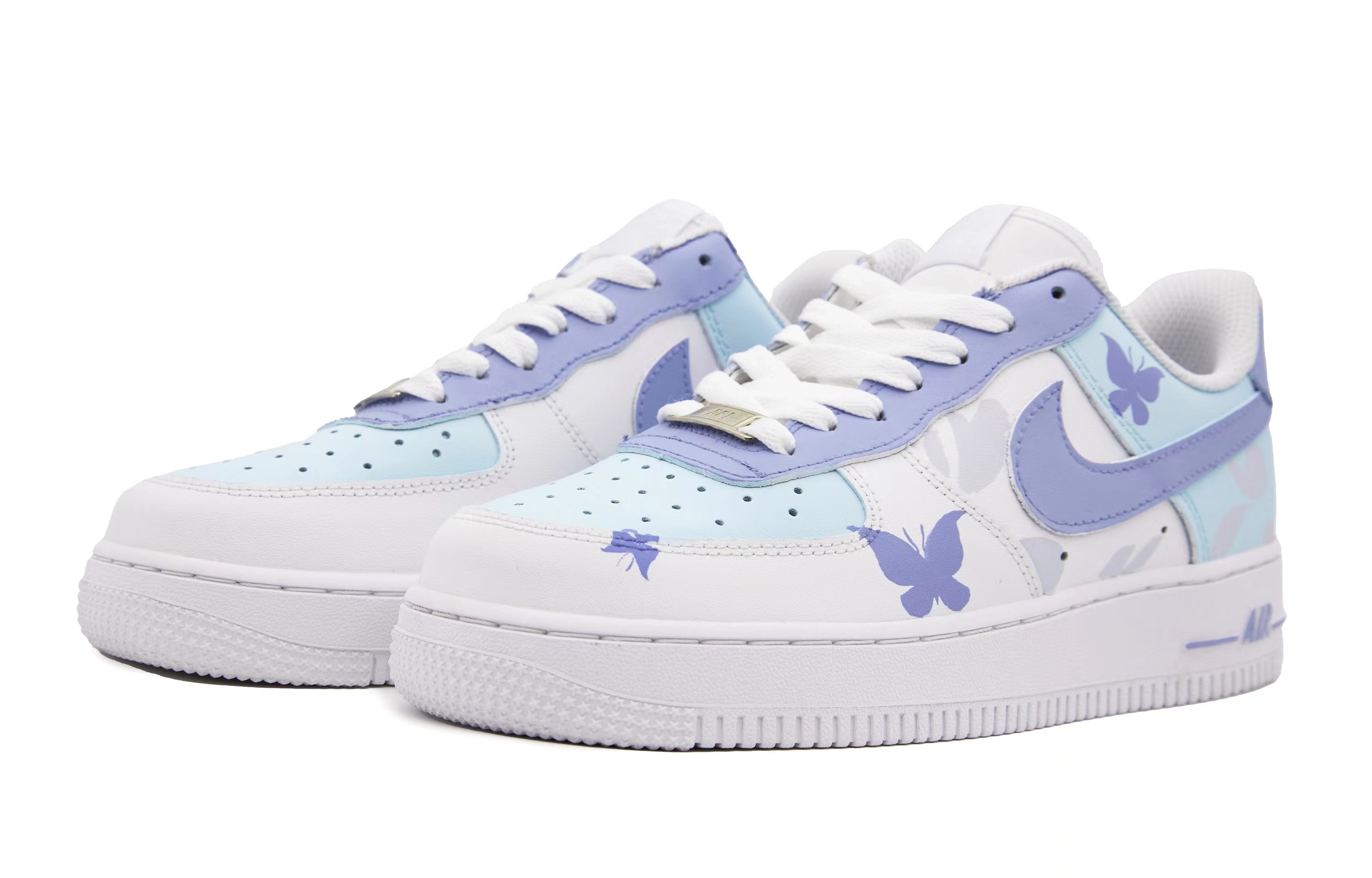 Lookbook 【定制鞋款】耐克空军一号低帮'香奈儿风涂鸦蝴蝶蓝白' CW2288-111(Team51-男款蝴蝶)