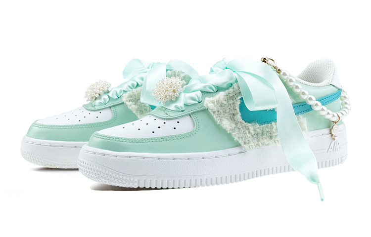 Lookbook Zapatillas Nike Air Force 1 Low 'Inspiradas en Chanel Verde Azul Blanco' DH2920-111(Team40-小香风蓝绿)