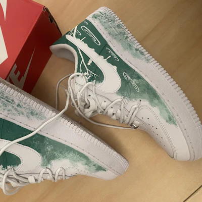 Zapatillas Nike Air Force 1 Low 'Sabor Caótico Verde Pájaro Acuático Blanco' CW2288-111(Team197-004) 1