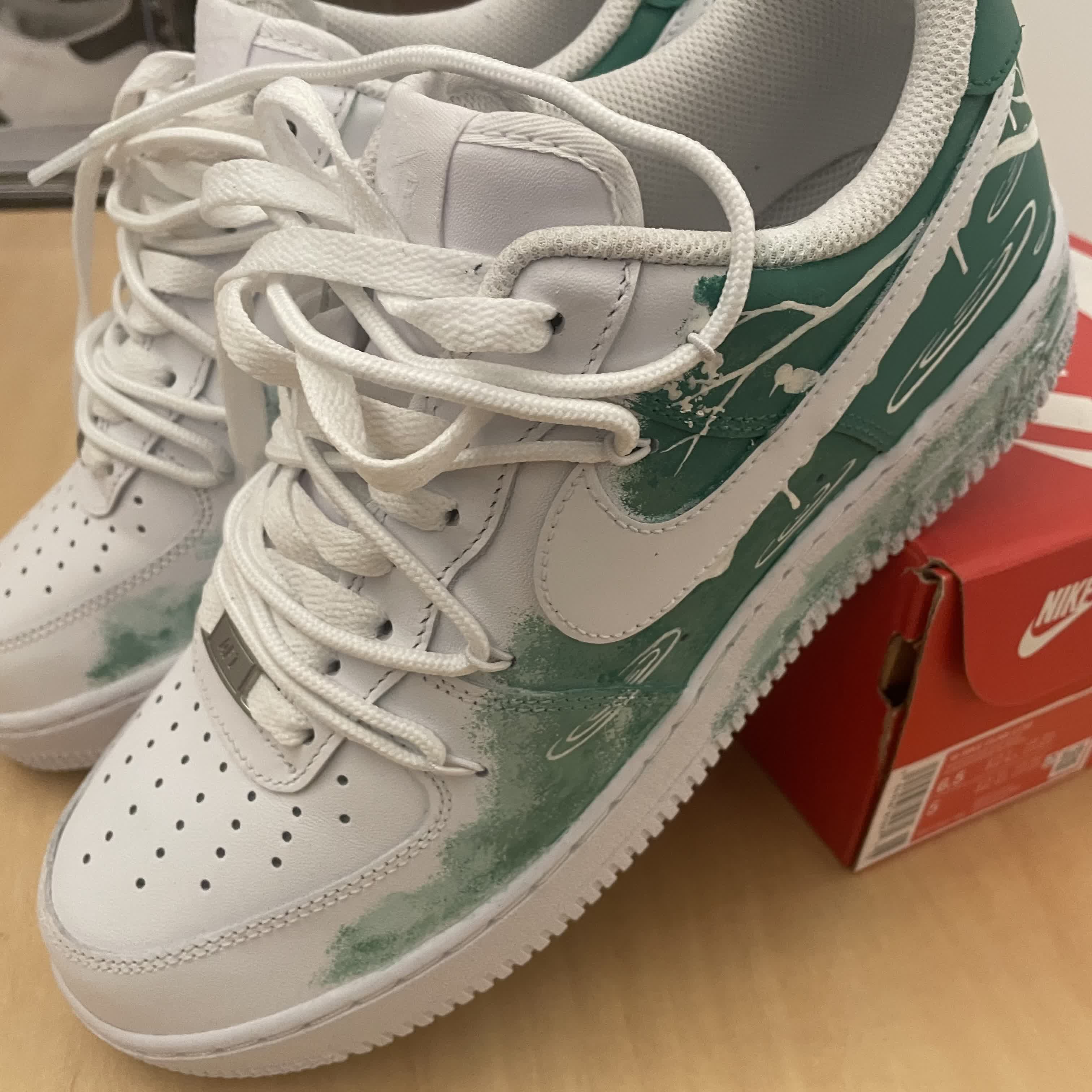 [Custom Shoes] Nike Air Force 1 Low 'Chaotic Taste Waterbird Green White' 圖 10