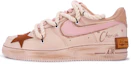 Buy 【定制球鞋】 Nike Air Force 1 Low 空軍一號 定制 風情月思CHERISH 改造解構 貼皮 低幫 板鞋 男款 淺棕粉
