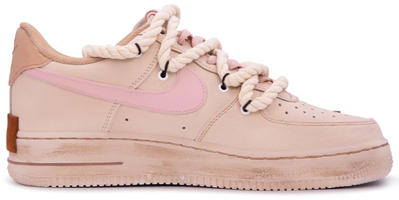 【定制球鞋】 Nike Air Force 1 Low 空軍一號 定制 風情月思CHERISH 改造解構 貼皮 低幫 板鞋 男款 淺棕粉 Order 【定制球鞋】 Nike Air Force 1 Low 空軍一號 定制 風情月思CHERISH 改造解構 貼皮 低幫 板鞋 男款 淺棕粉