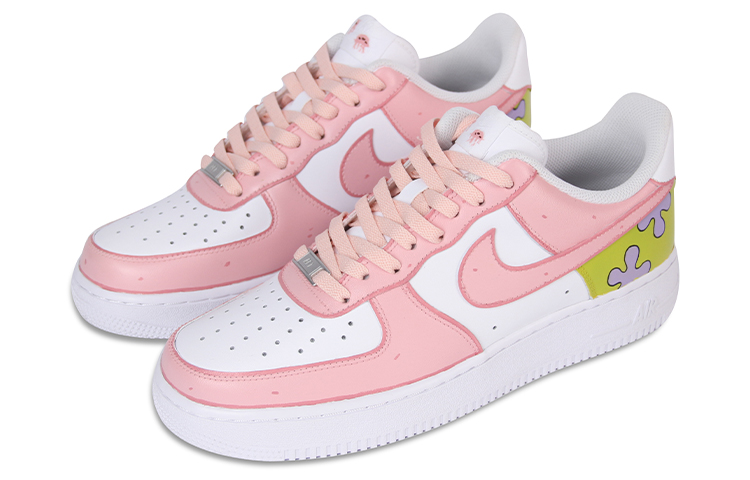 Lookbook [Sepatu Kustom] Nike Air Force 1 Low 'Hari Anak Spongebob' CW2288-111-(TeamJ-儿童节男款派大星粉白)