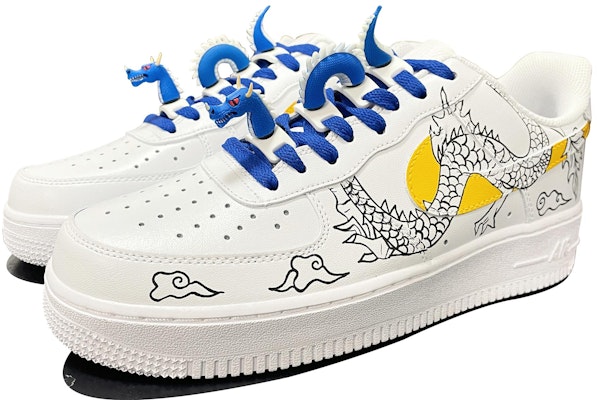 【定制球鞋】Nike Air Force 1 Low 07 空軍一號 可拆卸 中國龍 手繪 低幫 板鞋 男款 黃白藍 Lookbook 【定制球鞋】Nike Air Force 1 Low 07 空軍一號 可拆卸 中國龍 手繪 低幫 板鞋 男款 黃白藍