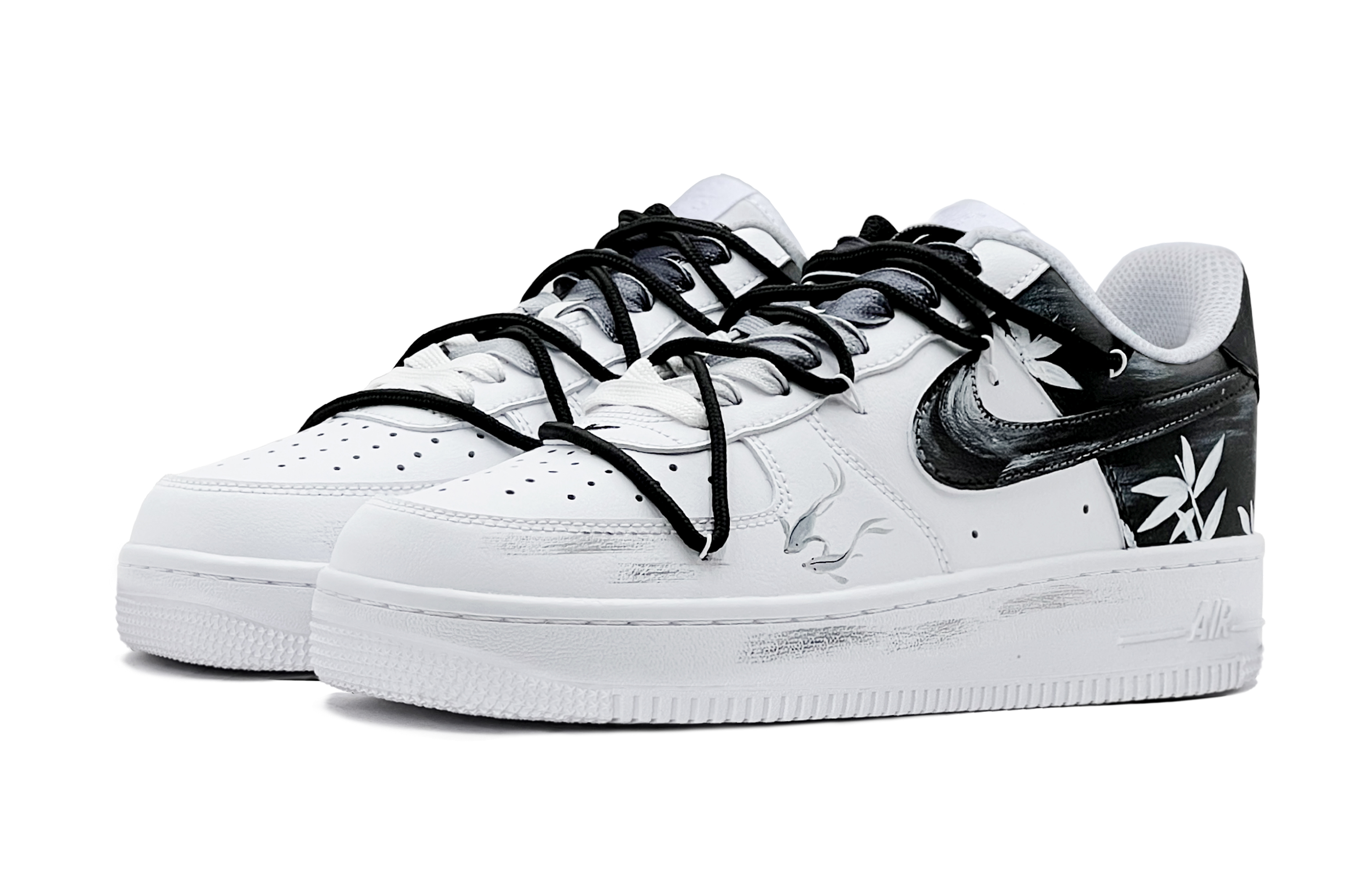 Lookbook [Sepatu Custom] Nike Air Force 1 Low 'Tinta Bambu Ikan China' CW2288-111(TeamS-水墨竹鱼男S-BOX)