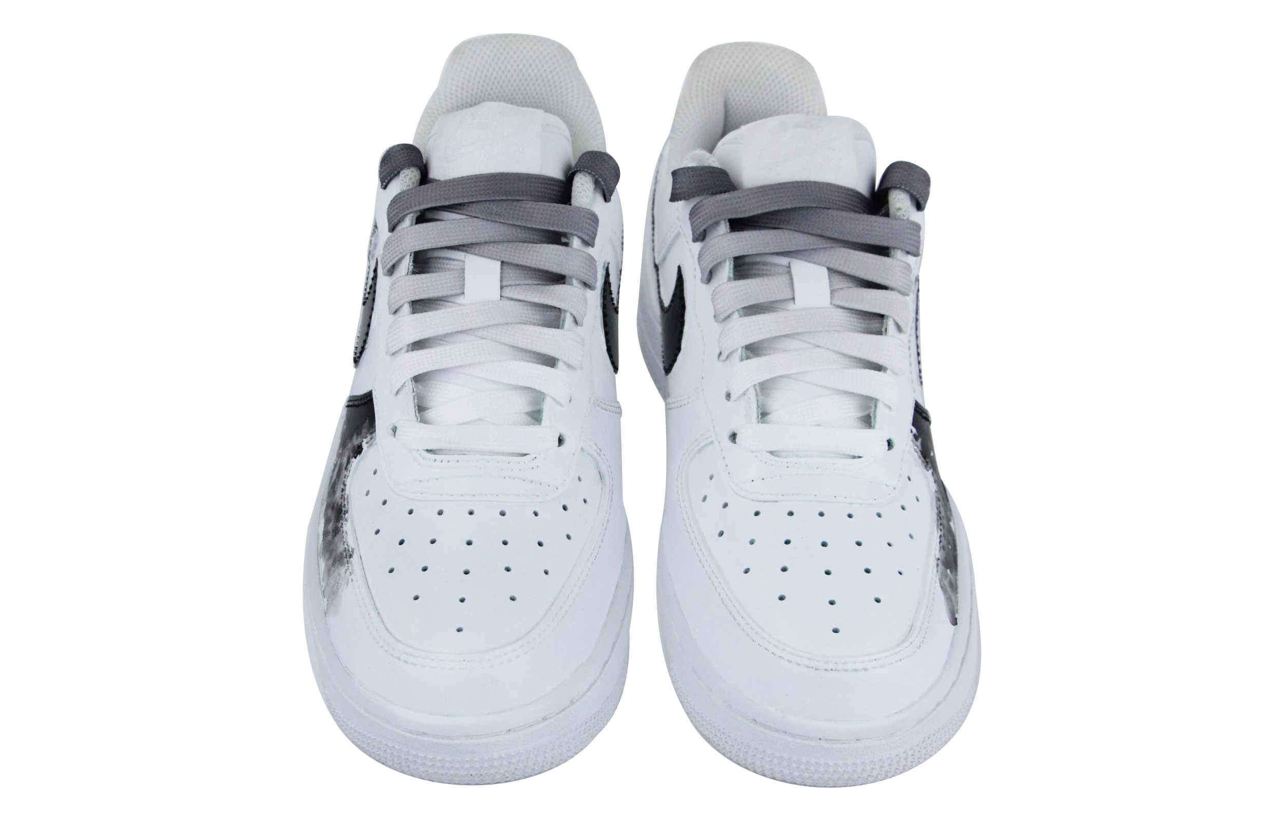 Shop [Kasut Custom] Nike Air Force 1 Low 'Chinese Ink Hitam-Putih' CW2288-111(Team39-AMY66黑与白)