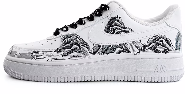 【定製球鞋】 Nike Air Force 1 Low 07 TCO國風主題 寫意山水 復古手繪 低幫 板鞋 男款 黑白 Buy 【定製球鞋】 Nike Air Force 1 Low 07 TCO國風主題 寫意山水 復古手繪 低幫 板鞋 男款 黑白