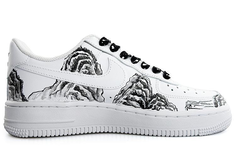 Order [Kasut Custom] Nike Air Force 1 Rendah 'Lukisan Dakwat Cina - Hitam Putih' CW2288-111(Team13-国风写意山水男款B)