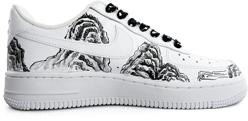 【定製球鞋】 Nike Air Force 1 Low 07 TCO國風主題 寫意山水 復古手繪 低幫 板鞋 男款 黑白 Order 【定製球鞋】 Nike Air Force 1 Low 07 TCO國風主題 寫意山水 復古手繪 低幫 板鞋 男款 黑白