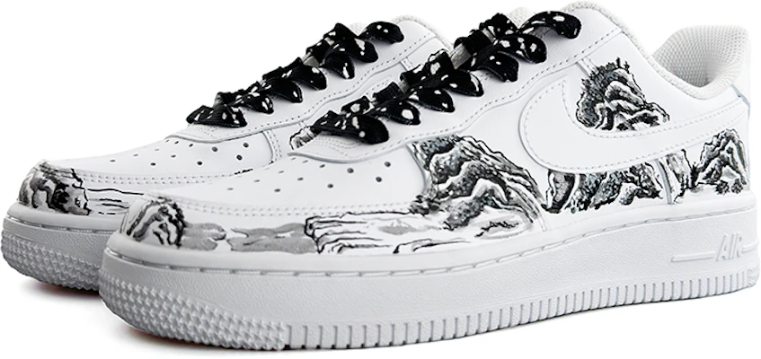 【定製球鞋】 Nike Air Force 1 Low 07 TCO國風主題 寫意山水 復古手繪 低幫 板鞋 男款 黑白 Lookbook 【定製球鞋】 Nike Air Force 1 Low 07 TCO國風主題 寫意山水 復古手繪 低幫 板鞋 男款 黑白