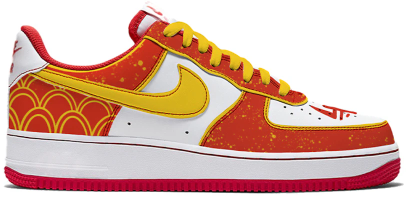 【定制球鞋】 Nike Air Force 1 Low 空軍一號 中國結 噴繪 特殊鞋盒 低幫 板鞋 男款 紅黃 Order 【定制球鞋】 Nike Air Force 1 Low 空軍一號 中國結 噴繪 特殊鞋盒 低幫 板鞋 男款 紅黃