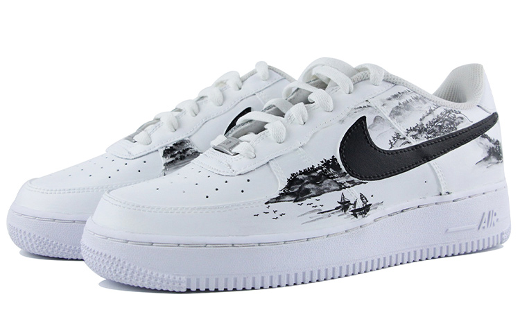 Lookbook 나이키 에어포스 1 로우 '수묵화' (검/흰) CW2288-111(Team39-AMY43国风山水)