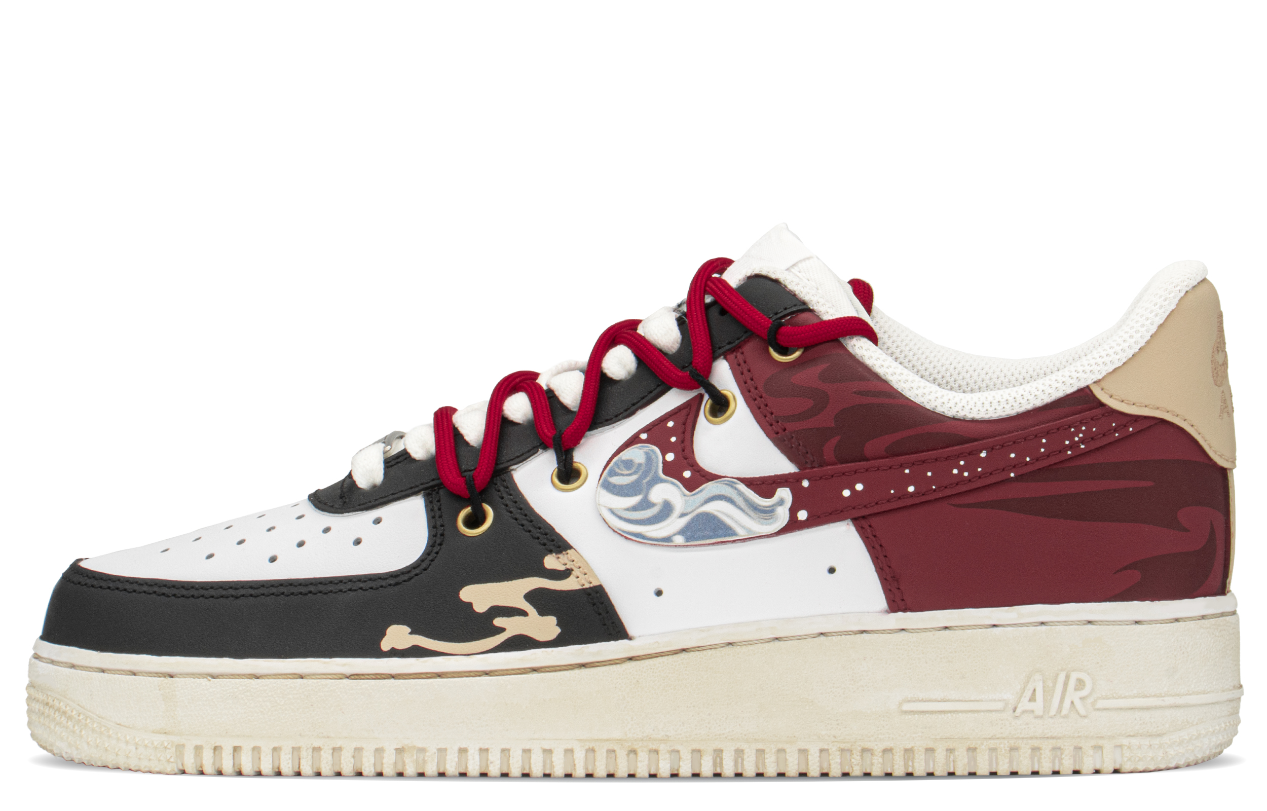 Buy [Nike Air Force 1 Low] 'Tahun Baru Imlek Hitam Merah' Sepatu Kustom CW2288-111(TeamA-AF男如意吉祥S-BOX)