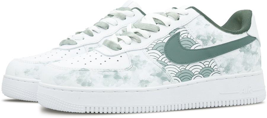 【訂製球鞋】 Nike Air Force 1 Low '07 空軍一號 國風暈染 祥雲慶兔年 雙鞋帶浸染 復古休閒 低幫 板鞋 男款 白綠 Lookbook 【訂製球鞋】 Nike Air Force 1 Low '07 空軍一號 國風暈染 祥雲慶兔年 雙鞋帶浸染 復古休閒 低幫 板鞋 男款 白綠