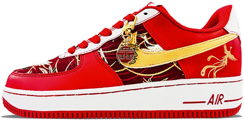 【定制球鞋】 Nike Air Force 1 Low 國潮 婚鞋 鳳舞九天 新婚禮物 喜慶吉祥 低幫 板鞋 GS 紅色 Buy 【定制球鞋】 Nike Air Force 1 Low 國潮 婚鞋 鳳舞九天 新婚禮物 喜慶吉祥 低幫 板鞋 GS 紅色