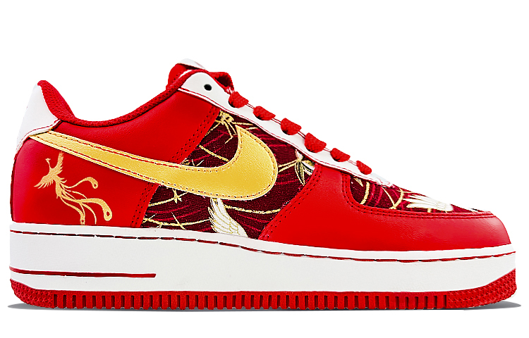 Order 【定制球鞋】 Nike Air Force 1 Low 國潮 婚鞋 鳳舞九天 新婚禮物 喜慶吉祥 低幫 板鞋 GS 紅色