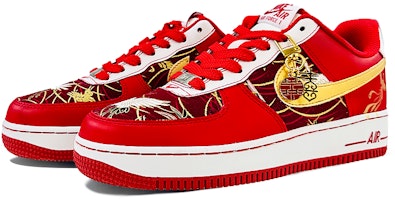 【定制球鞋】 Nike Air Force 1 Low 國潮 婚鞋 鳳舞九天 新婚禮物 喜慶吉祥 低幫 板鞋 GS 紅色 Lookbook 【定制球鞋】 Nike Air Force 1 Low 國潮 婚鞋 鳳舞九天 新婚禮物 喜慶吉祥 低幫 板鞋 GS 紅色