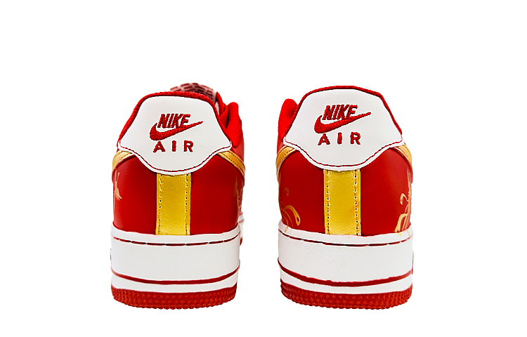 Shop 【定制球鞋】 Nike Air Force 1 Low 國潮 婚鞋 鳳舞九天 新婚禮物 喜慶吉祥 低幫 板鞋 GS 紅色