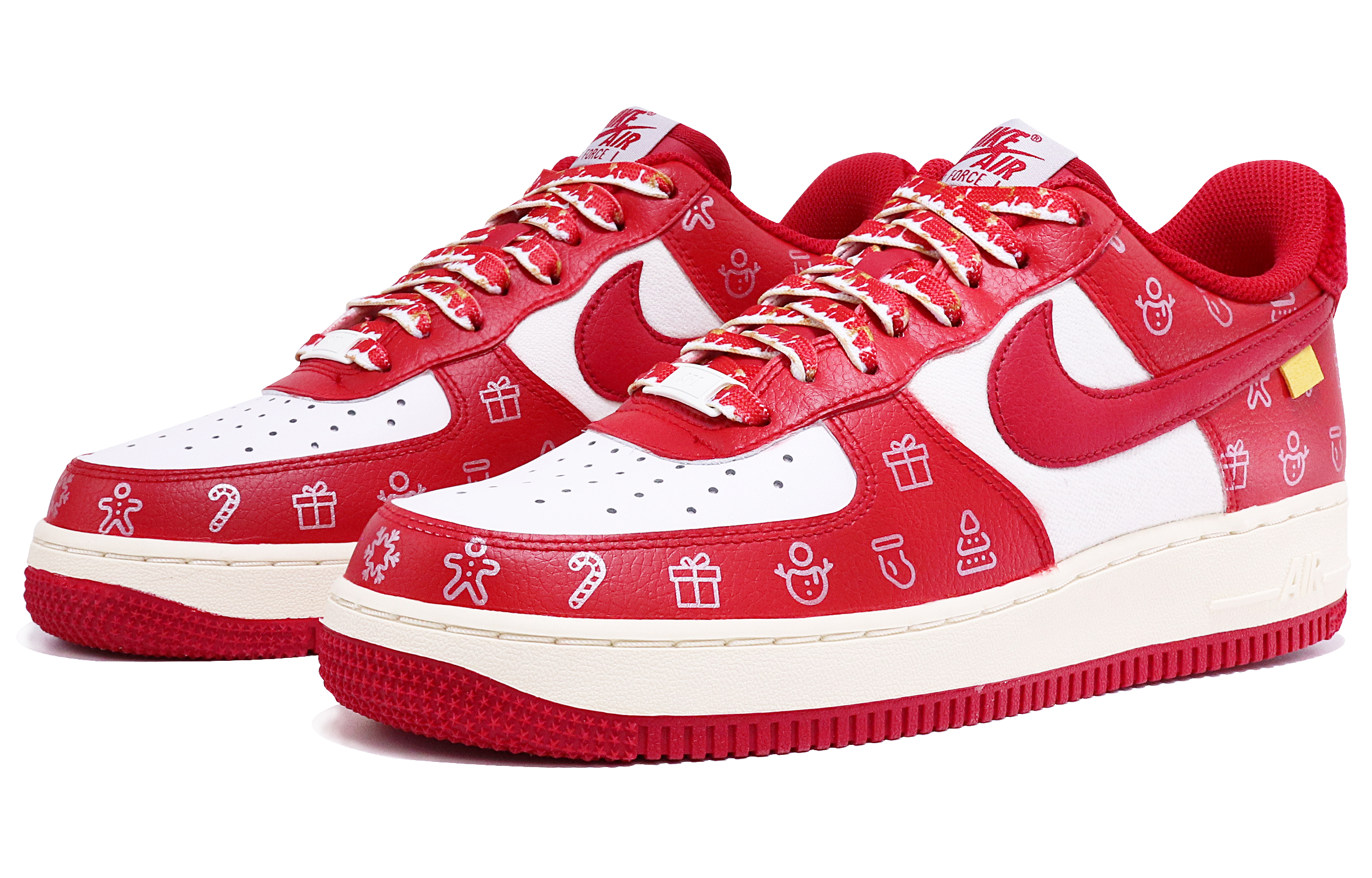 Lookbook [Kasut Custom] Nike Air Force 1 Low 'Graffiti Krismas' DO5220-161(TeamTen-男款圣诞红S-BOX)