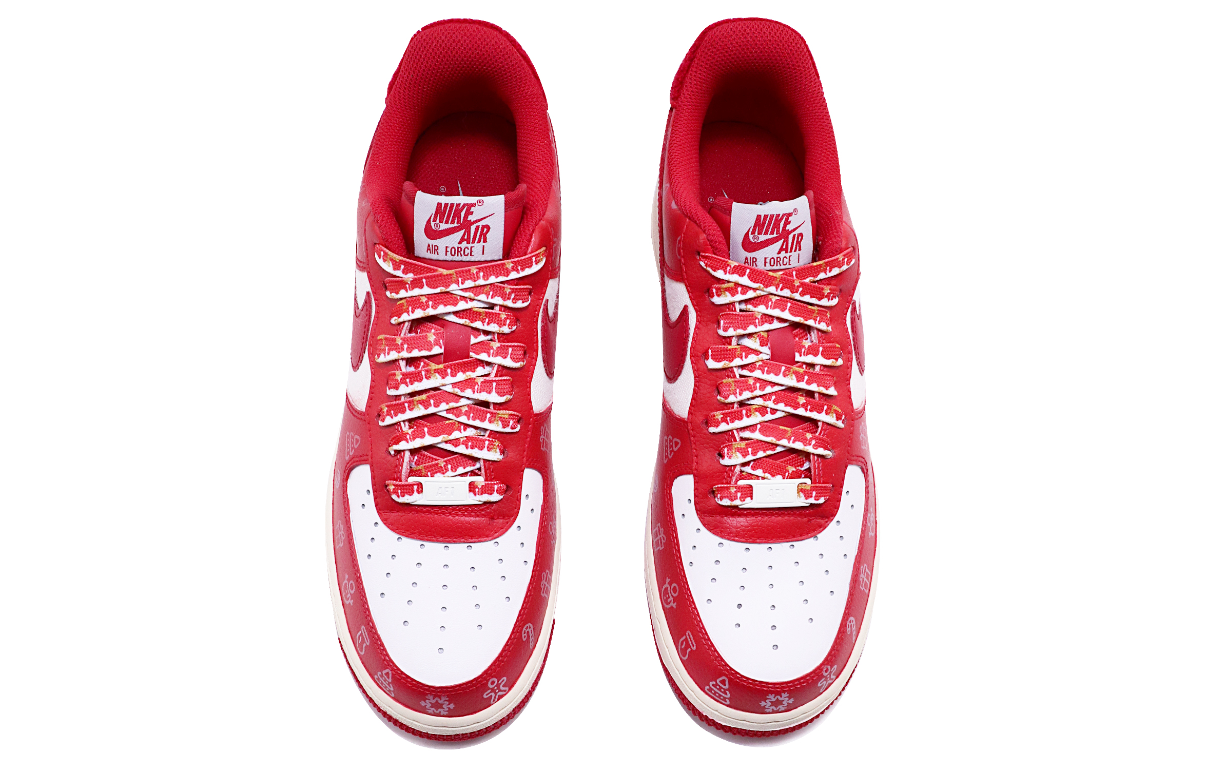 Shop [Kasut Custom] Nike Air Force 1 Low 'Graffiti Krismas' DO5220-161(TeamTen-男款圣诞红S-BOX)