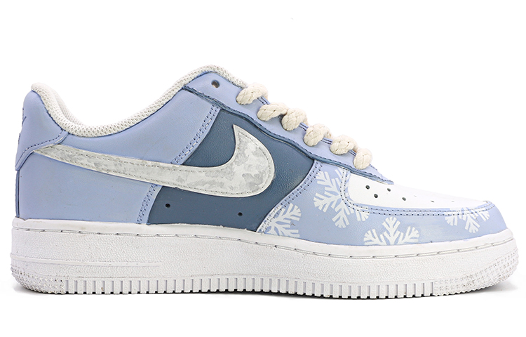 Order 나이키 에어포스 1 로우 '크리스마스 산타 눈꽃 그라피티' 커스텀 CW2288-111(TeamM-男女同款圣诞老人雪花白蓝)