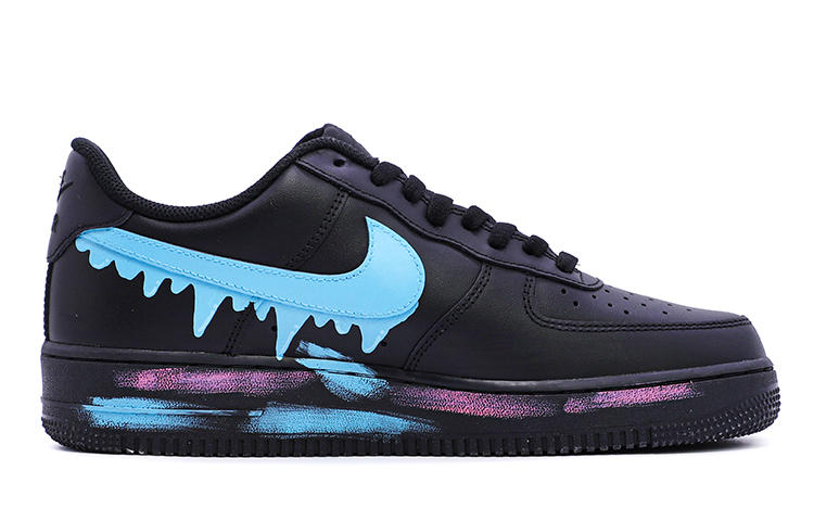 Order Nike Air Force 1 Personalizadas Navidad Oso Negro CW2288-001(TeamM-男款圣诞夜小熊涂鸦)