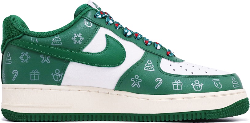【定制球鞋】 Nike Air Force 1 Low 07 LV8 聖誕主題 復古 塗鴉 雪花 冬日 潮流 低筒 板鞋 男款 白綠銀 Order 【定制球鞋】 Nike Air Force 1 Low 07 LV8 聖誕主題 復古 塗鴉 雪花 冬日 潮流 低筒 板鞋 男款 白綠銀