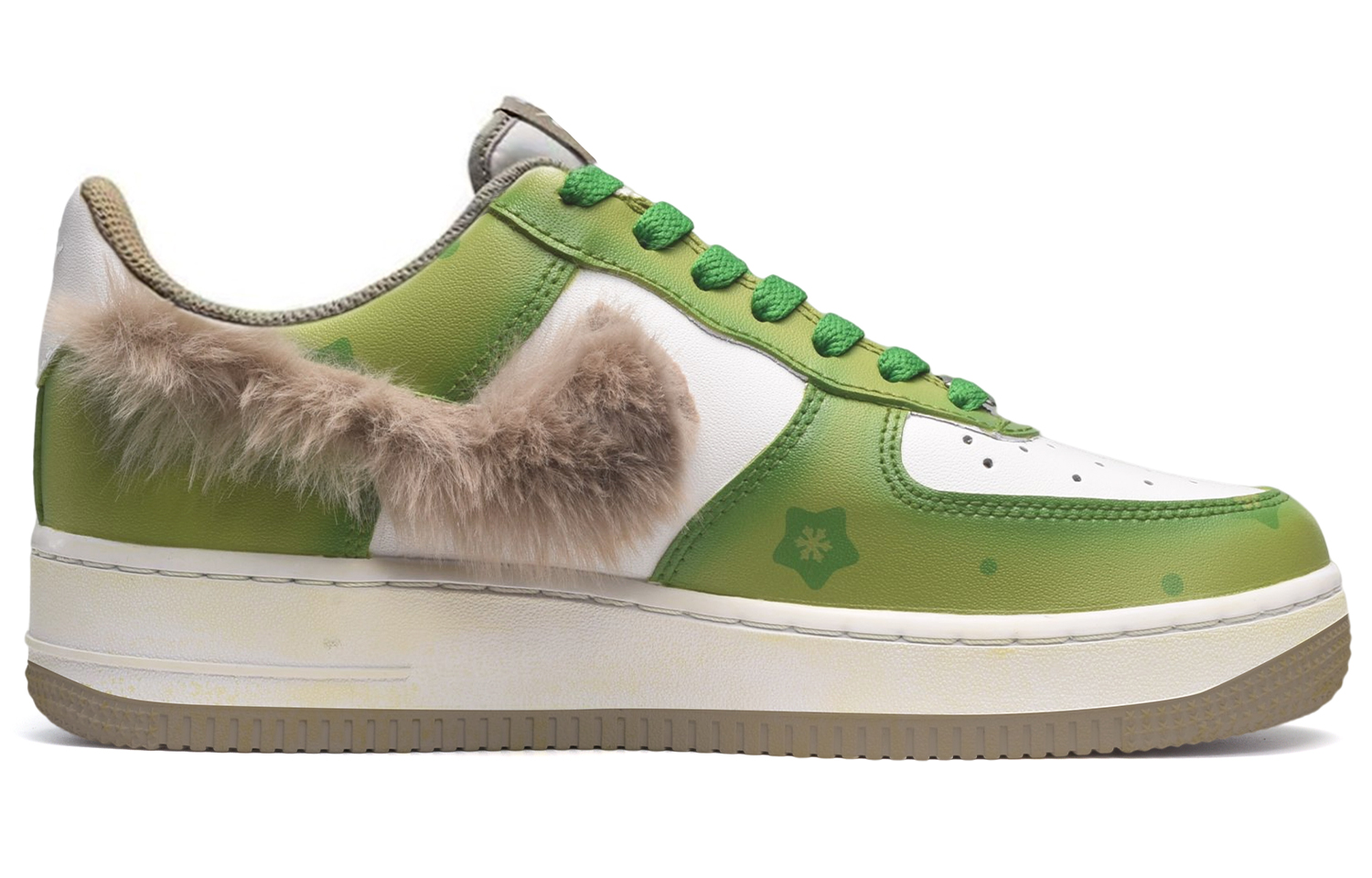 Lookbook [カスタムシューズ] ナイキ エアフォース1 ロー 'クリスマス スノーフレーク トナカイ' DR9867-100(TeamE-男款麋鹿绿白)