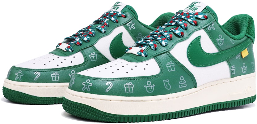 【定制球鞋】 Nike Air Force 1 Low 07 LV8 聖誕主題 復古 塗鴉 雪花 冬日 潮流 低筒 板鞋 男款 白綠銀 Lookbook 【定制球鞋】 Nike Air Force 1 Low 07 LV8 聖誕主題 復古 塗鴉 雪花 冬日 潮流 低筒 板鞋 男款 白綠銀