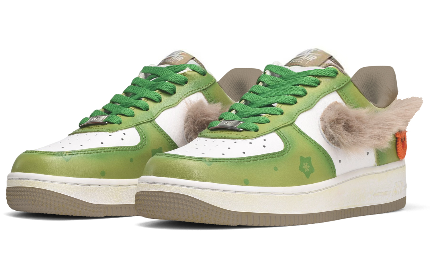 Shop [カスタムシューズ] ナイキ エアフォース1 ロー 'クリスマス スノーフレーク トナカイ' DR9867-100(TeamE-男款麋鹿绿白)