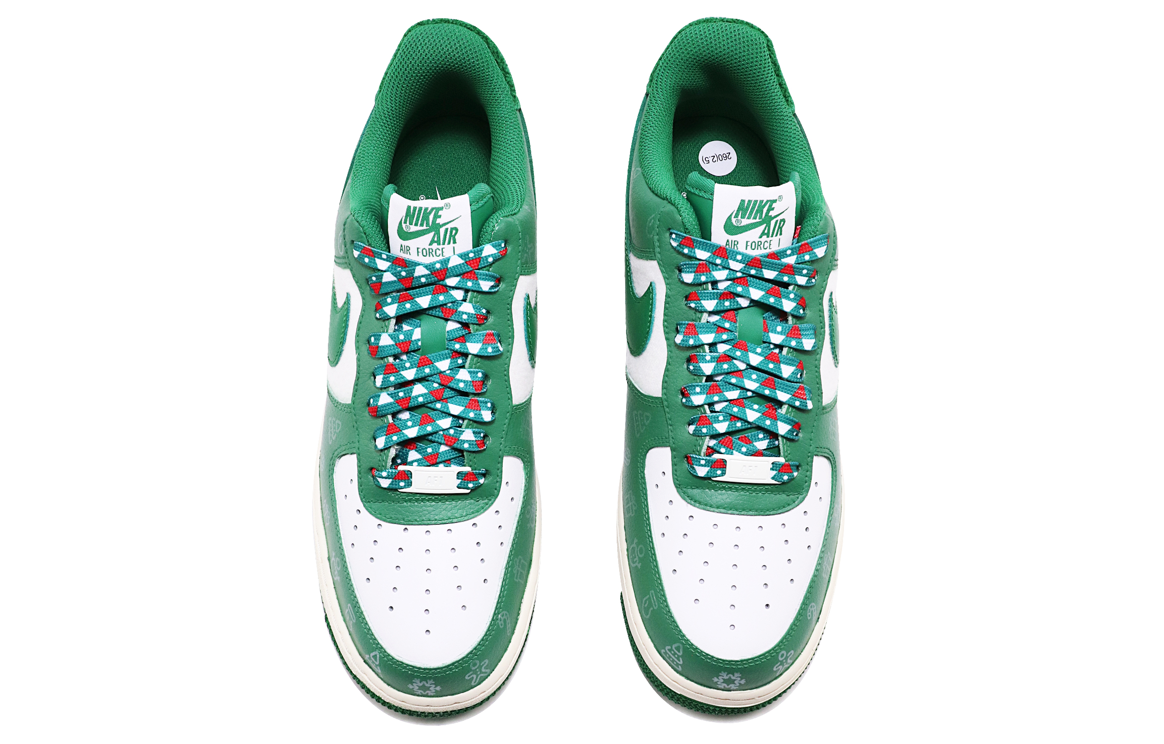 Purchase [Nike Air Force 1 Pria] Edisi Natal Putih-Hijau-Perak 'Christmas Snowflake' DO5220-131(TeamTen-男款圣诞涂鸦绿)