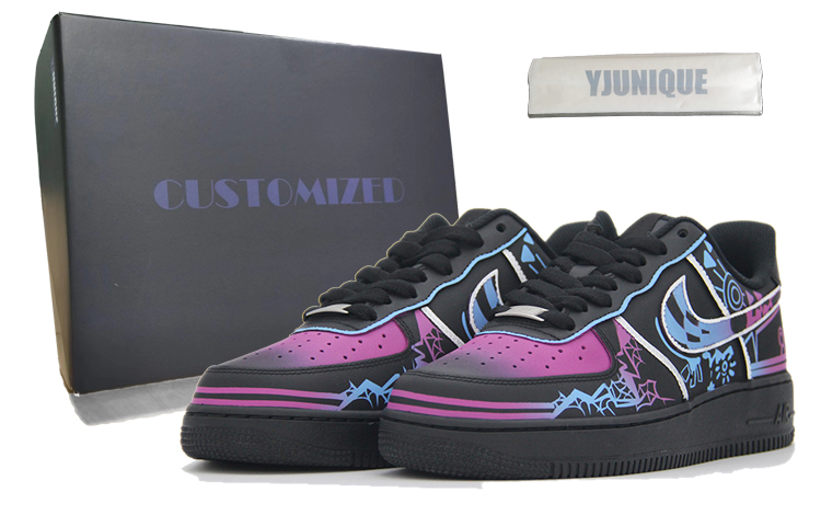 Buy [Custom Kasut] Nike Air Force 1 Low 'City Neon Merah Jambu Biru' CW2288-001（TEAM100-粉蓝霓虹SBOX）
