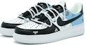 Lookbook 【定制球鞋】Nike Air Force 1 Low 7 經典黑藍碰撞 二次元 手繪細線 電鍍金屬扣 壹心製造 低幫 板鞋 男款 白黑藍